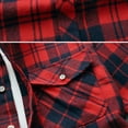 thumbnail image 6 of Donemore Men's Plaid Shirt Button Down Collar Two Pockets Casual Long Sleeve Top Comfortable Breathable Fit, 6 of 6