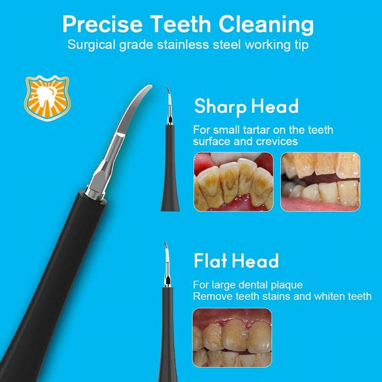 POINTERTECK Electric Dental Calculus Remover, Plaque Remover for Teeth Teeth Cleaner Tooth Tartar Scraper with 6 Replaceable Clean Heads