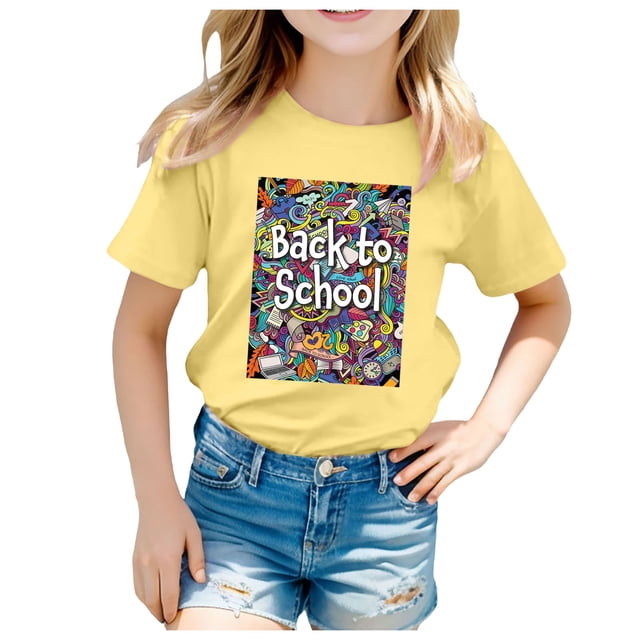 TZEWGL Cute Shirt For Infnat Back To School Season Printed Short Sleeve Clothing For Infnants size 3-4T