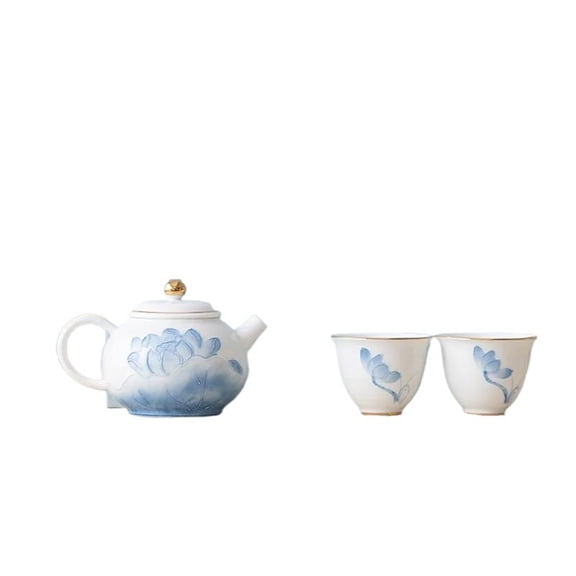 Tea Cup Set Ceremony Set Teapot And Tea Cup Set Tea Set Craft White Underglaze Hand-painted Ceramic Tea Set Complete Set Tea Teapots & Coffee Servers Travel Tea Set