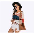 thumbnail image 4 of Mode des Femmes Bloc de Couleur Pull Manches Longues Creux Pompons en Détresse Pull, 4 of 7