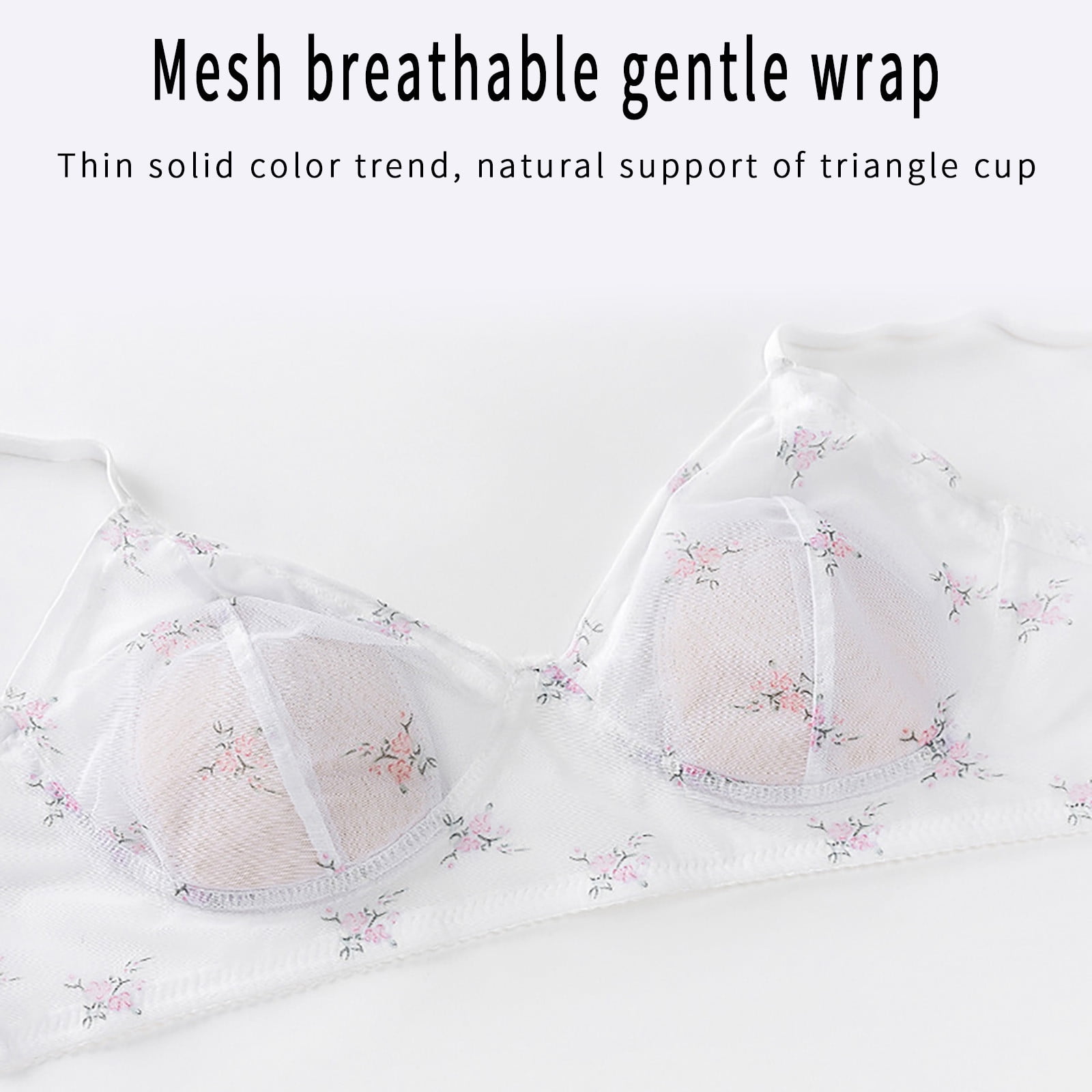 YUANCHNG Women Embroidery Floral Bras Ultra Thin No Padding