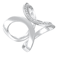 thumbnail image 2 of Araiya Fine Jewelry 14K White Gold Round-shape Lab Grown Diamond Bypass Open Band Ring ( 3/5 cttw, D-F Color, VS Clarity) Size 8.5, 2 of 3