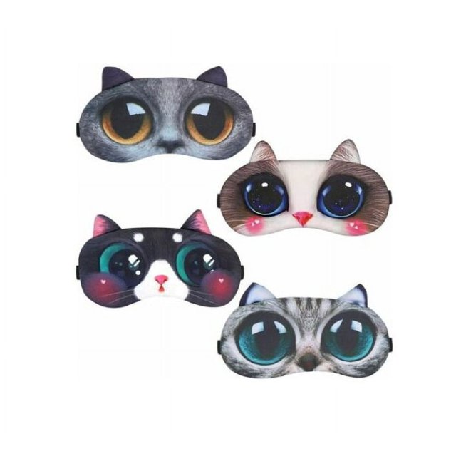 Paquete de 4 antifaces Para dormir NQ con forma de animal suave y esponjoso