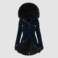 thumbnail image 3 of Women Plus Size Daily Winter Coat Lapel Collar Long Sleeve Jacket Vintage Thicken Coat Jacket Warm Hooded Thick Padded Outerwear Mom Jackets Women Fashion plus Size Women Insulated Jacket Women Long, 3 of 6