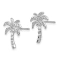 thumbnail image 2 of 14k White Gold Palm Tree Earrings Ball Button Outdoor Nature, 2 of 7