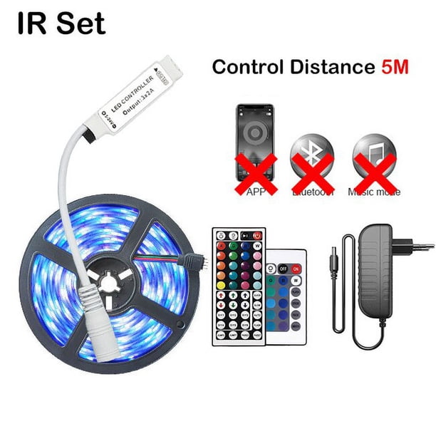Tira de luces LED con Bluetooth, cinta luminosa con Control remoto, decoración para cocina, impermeable, RGB, 12V, 220V, 5050