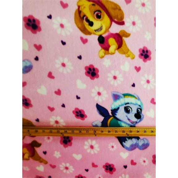Fleece PAW PATROL Printed Fabric - EVEREST & SKYE / 58" Wide / Sold by the yard
