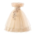 thumbnail image 2 of ATOGUTA Party Dresses for Girls Beige Sleeveless Tulle Long Formal Wedding Pageant Party Fancy Princess Ball Gown Dresses 7-13, 2 of 6