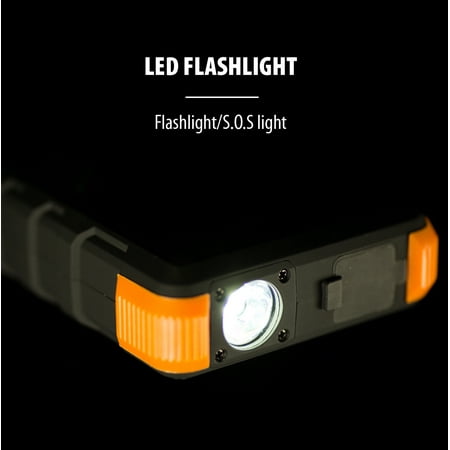 ToughTested - Solar20 20,000mAh Portable Charger with Power Delivery for Most USB Devices - Black/Orange