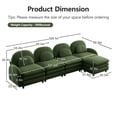 thumbnail image 4 of Miekor Furniture Teddy Fabric Cloud-like 4-Seat Sofa,Curved Backrest and Armrest with Curved Lumbar Pillows, Sectional 4 Seater Modular Couch with Movable Ottoman and Supportive Double-layer c No7734, 4 of 9