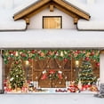 thumbnail image 4 of Christmas Banner Garage Door Decorations, Winter Rustic Barn Door Xmas Tree Ball Snowflake Garage Door Cover Banner, Happy New Year Family Holiday Party Decor Photography Backdrops Banner Cover 13X6FT, 4 of 5