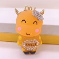 thumbnail image 5 of Creative Cow Keychain Rhinestone Pendant Smile Key Chain Metal Water Drill Car Keychain Decoration Key Ring Accessories, 5 of 7