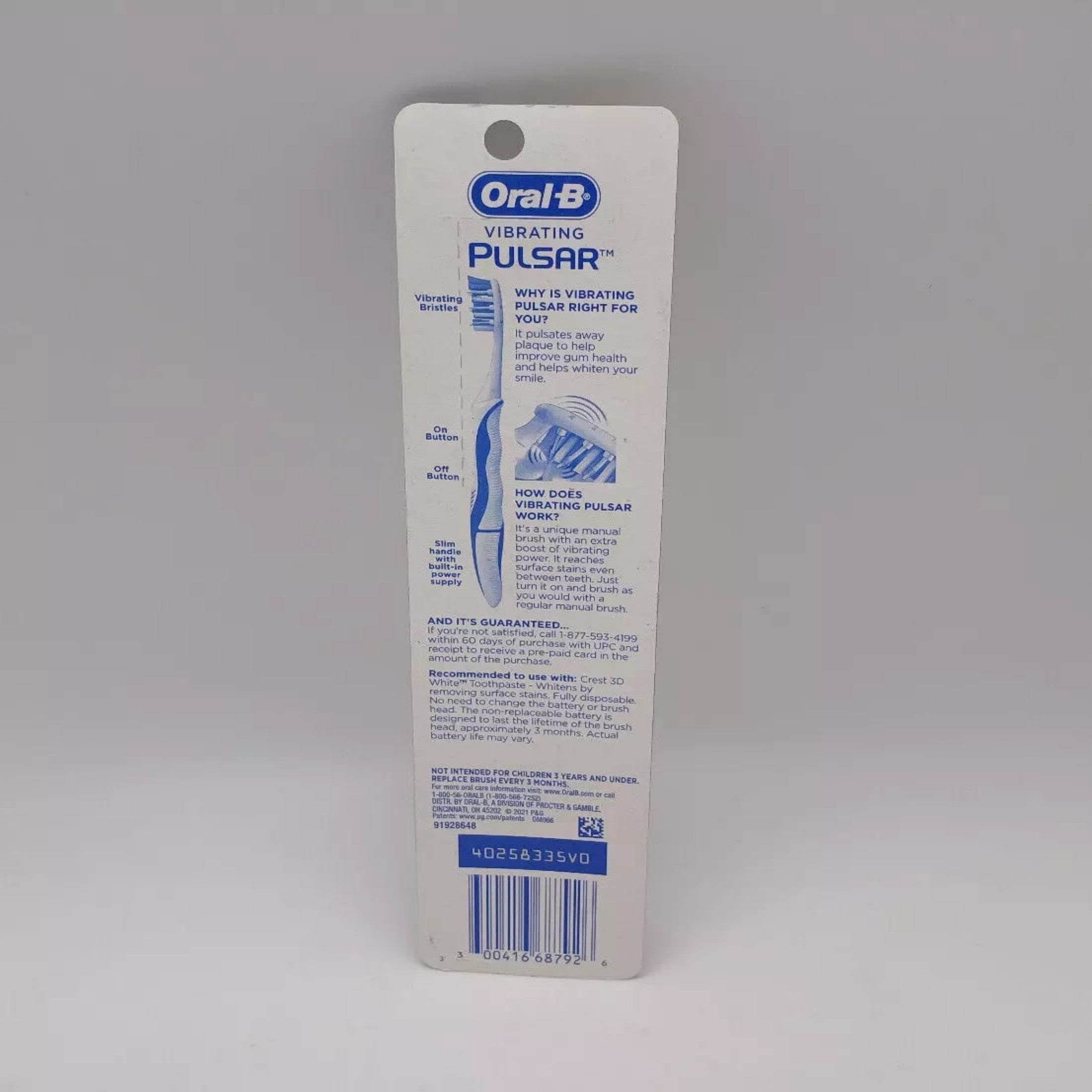 Oral-B Pulsar Expert Clean Battery Powered Toothbrush, Medium, 2 Count