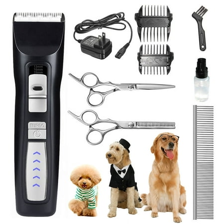 Dog Pet Grooming Clippers Trimmer for thick fur , Focuspet Low Noise Professional Dog Grooming Clippers Rechargeable Cordless Pet Grooming Clippers for Small to Large Dogs