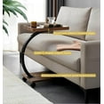 thumbnail image 3 of C Table End Table,360°Swivel TV Tray Table for Small Spaces, Couch Tables That Slide Under, C Shaped Side Tables with Wheels for Living Room and Bedroom, Bed,Chair, Snack Table, 3 of 14