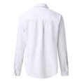 thumbnail image 6 of White Womens Tops Autumn Leisure Long Sleeve V-neck Button Women's Shirts for Women, 6 of 6