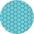 thumbnail image 1 of Ahgly Company Indoor Round Patterned Dark Turquoise Green Area Rugs, 6' Round, 1 of 6