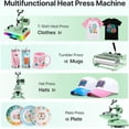 thumbnail image 6 of PNKKODW 12x15 inch 5 in 1 Heat Press Machine with 30OZ 20OZ Tumbler, 360° Swing Away Digital Heat Transfer Sublimation for T-Shirt, Hat Cap Plate,Green, 6 of 9