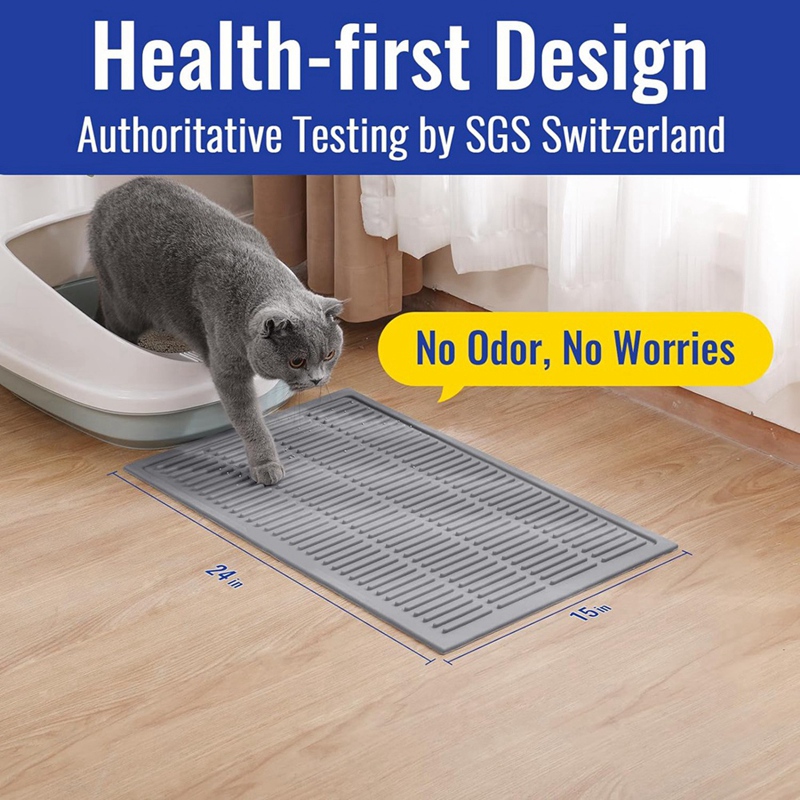 Silicone Cat Litter Mat,24in x 15in Cat Litter Mat