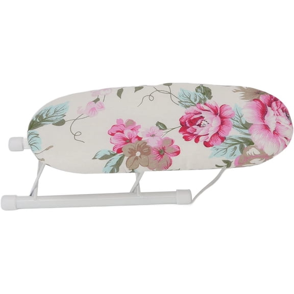 Pekkaxy Tabletop Ironing Board, Portable Mini Ironing Board Foldable Small Iron Board for Home (Peony Flower)