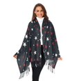 thumbnail image 3 of FORMRS Womens Scarf Winter Soft Long Big Warm Shawls Wrap Tassel Scarves, Blue Stars Pattern, 3 of 9
