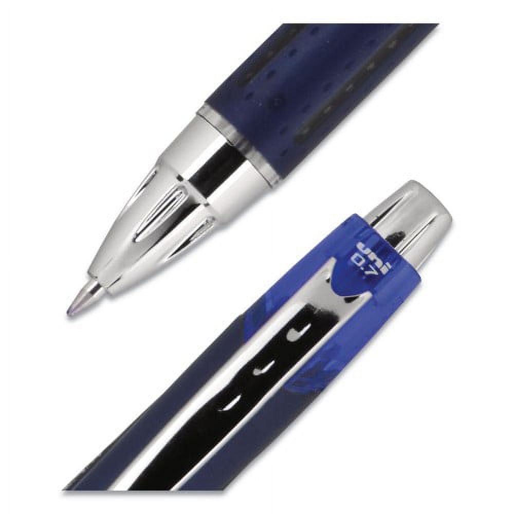 uni-ball Jetstream Retractable Ballpoint Pen, Fine 0.7 mm, Blue Ink, Blue Barrel, Each