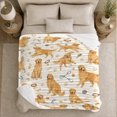 thumbnail image 5 of Golden Retriever Love Watercolor Dog Portrait, Playful Pet Portrait Pattern, Warm Flannel Blanket for Living Room and Bedroom, Dog Lovers Valentine's Day Gift, Pet Lover Home Decor, 5 of 9