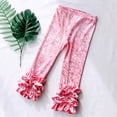 thumbnail image 6 of Zanarzt Flare Leggings for Girls Toddler Girls Ruffles Leggings Cotton Pants Kids Stretchy High Waist Legging Pink,1-2 Years, 6 of 9