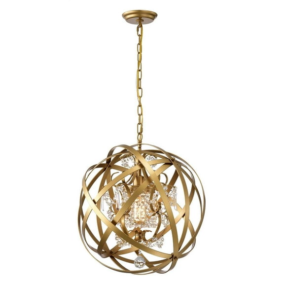 Warehouse of Tiffany Verite 19 Inch Matte Gold with 1 Light Chandelier with Globe Metal Shade