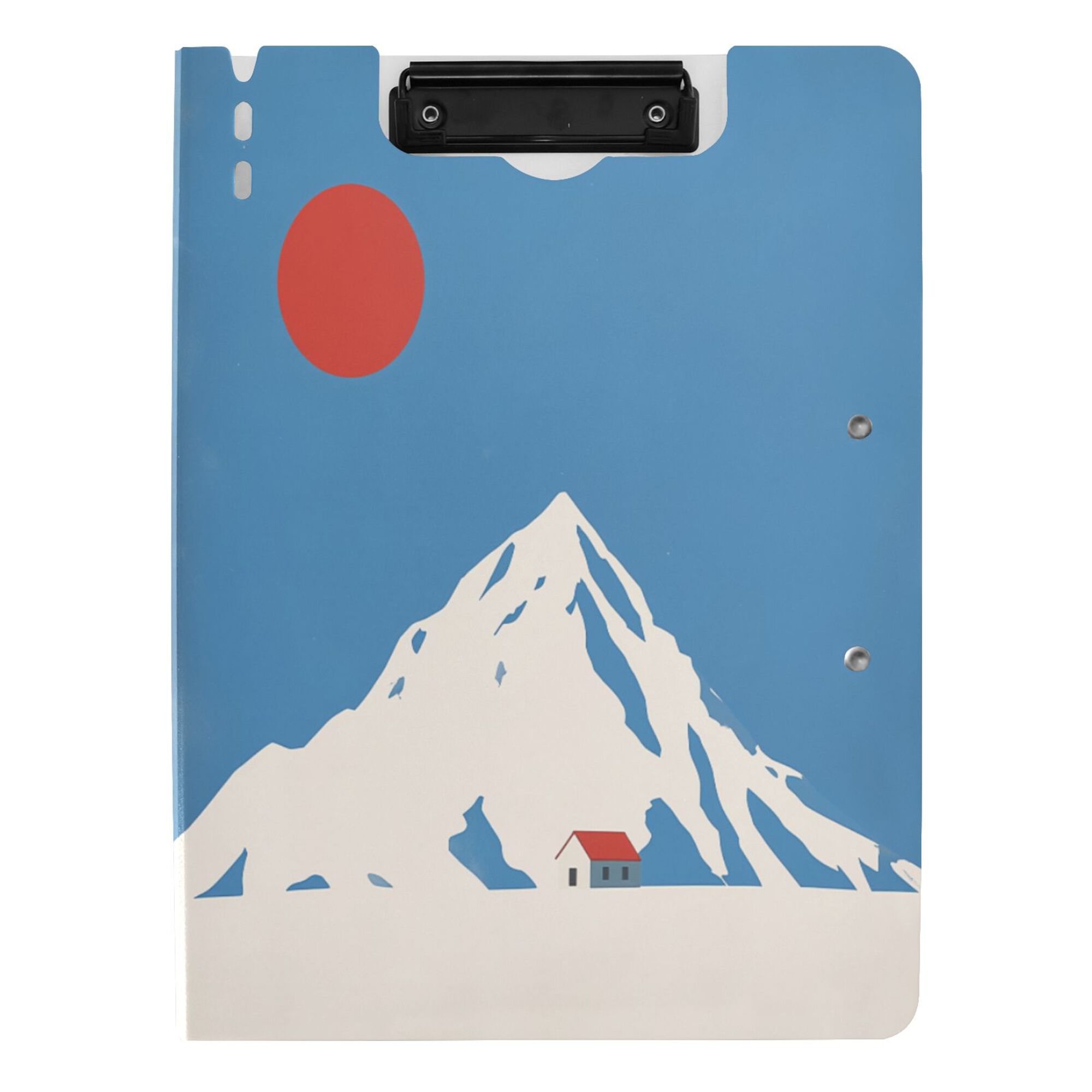 FORMRS A4 Clipboard Folder with Pen Holder Horizontal Foldable School Office Binder, Snow Mountain