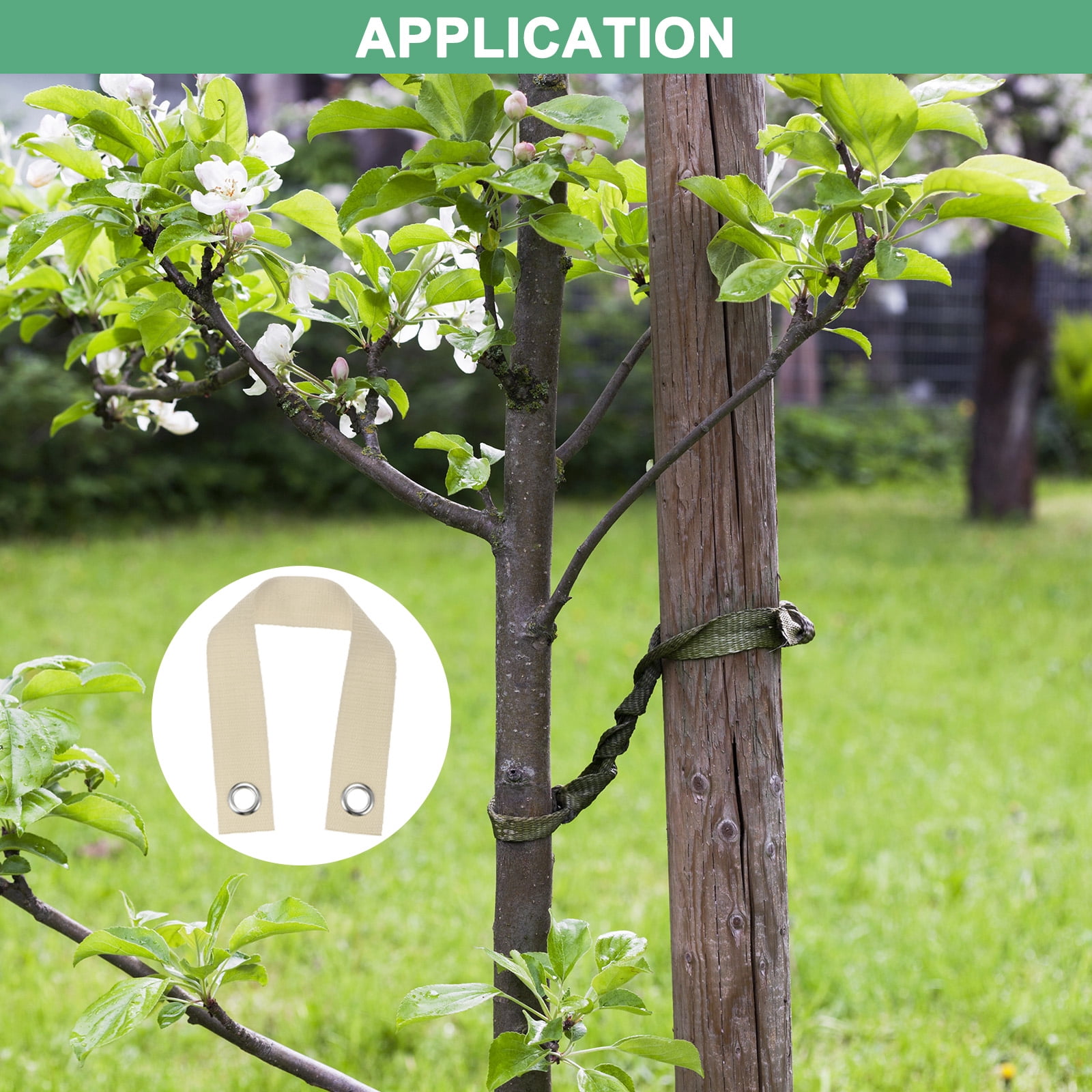 Uxcell 40-Pack Tree Straps for Staking,1.5 Inch x 15.7 Inch for Leaning Tree Protection[Khaki]