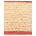 thumbnail image 3 of Beautiful Natural Jute Scalloped Area Rug with Red Designs Size 9 x 9 Square Feet ( 270 cm x 270 cm ), 3 of 5
