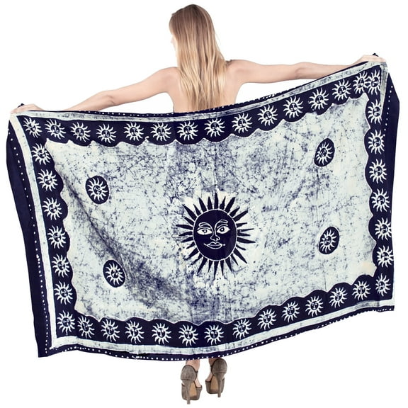 HAPPY BAY Women's Bikini Wraps Beach Wrap Swimwear Cover up Skirt Bathing suit Swimsuit Sarong Coverups for Women One Size Navy Blue_N939