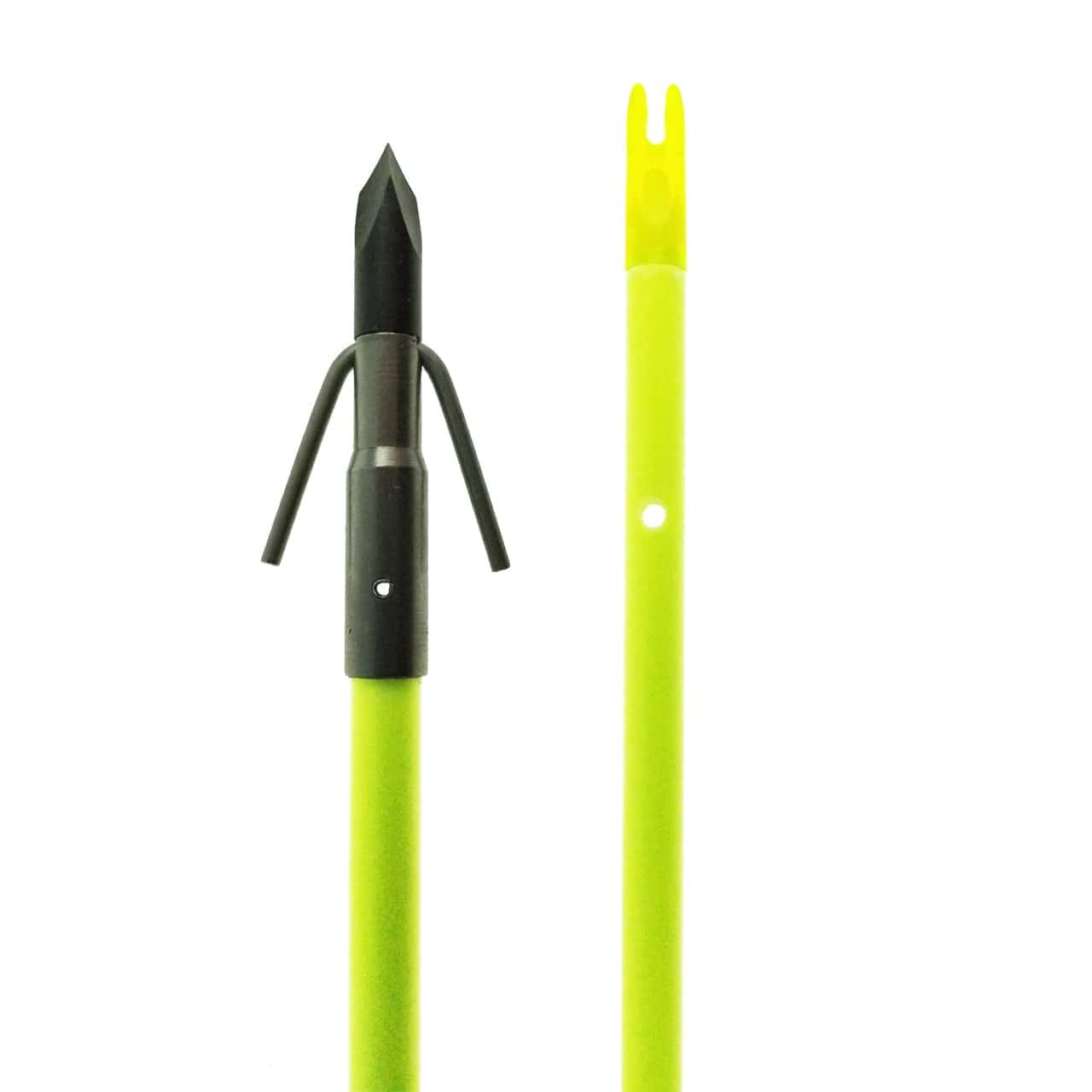 Muzzy Chartreuse Iron 3-Blade Point Chartreuse Arrow