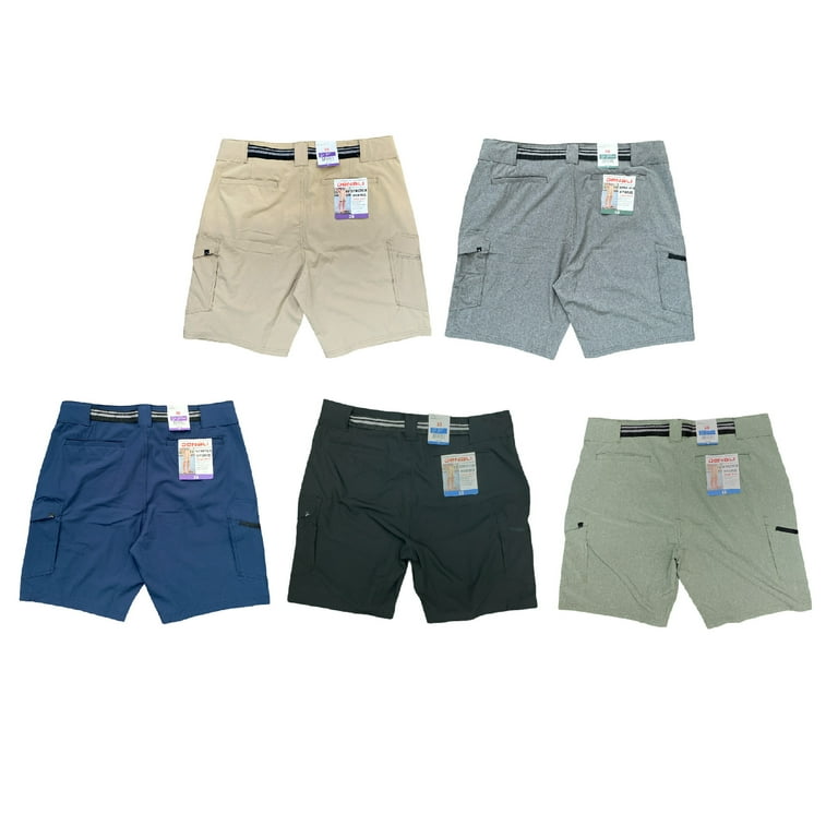 Denali Men s 4 Way Stretch Lightweight Cargo Shorts w Clip Belt Varsity Blue 40