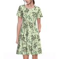 thumbnail image 1 of Balery Green Snake Vestidos sueltos de manga corta para mujer, vestidos de verano 2025, vestidos casuales de corte A con vuelo., 1 of 6