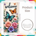 thumbnail image 2 of Blue Peacock Welcome Banner Floral Peacock Display Golden Frame Green Leaves Floral Backdrop for Home Entrance Party Welcome Garden Party, 2 of 9