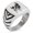 Silver, variant on Stainless Steel Hades Greek God of Underworld Chevron Pattern Biker Style Polished Ring