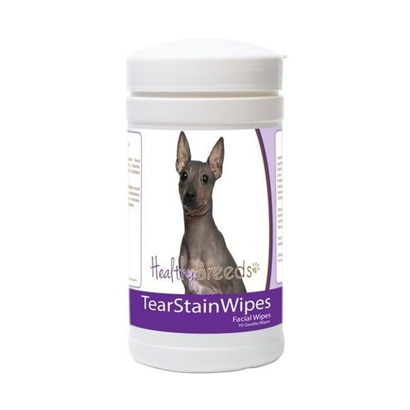 Healthy Breeds 840235181156 American Hairless Terrier Tear Stain Wipes - 70 Count