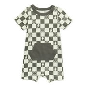 Garanimals Baby Boy Short Sleeve Print Romper, Sizes 0-24 Months