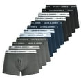 thumbnail image 1 of JACK&JONES Calzoncillos bóxer para hombre, lote de 12 - JACSOLID, algodón elástico, logo en cintura Negro/Azul/Gris M (Medium), 1 of 7