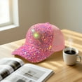 thumbnail image 4 of Daiosportswear Glitter Sequin Baseball Cap,Women's Adjustable Mesh Hat,7.1x4.3x2.8in,Shiny Sequins,Mesh Back,Ponytail Hole,22-24.4in Head Circumference,Outdoor/Party Use,Travel Sun Hat, 4 of 6