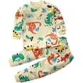 thumbnail image 3 of Ropa para niños Trajes de manga larga con estampado de dinosaurios Tops y pantalones Conjunto de pantalones de otoño e invierno Ropa para niños pequeños, 3 of 5