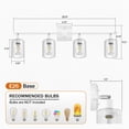 thumbnail image 4 of Track Lighting, LED Track Light Fixtures Ceiling Kitchen, 30" 4 Way Ceiling Lights with Clear Glass Shade, Wall Light Fixture with Rotatable Head, Wh, 4 of 9