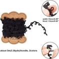thumbnail image 2 of 1Set 2Rolls 6.56yards/6m Elastic Cord with Buttonhole 15mm Wide White and Black Elastic Button Loop Stretch Band for DIY Sewing Crafts, 2 of 7