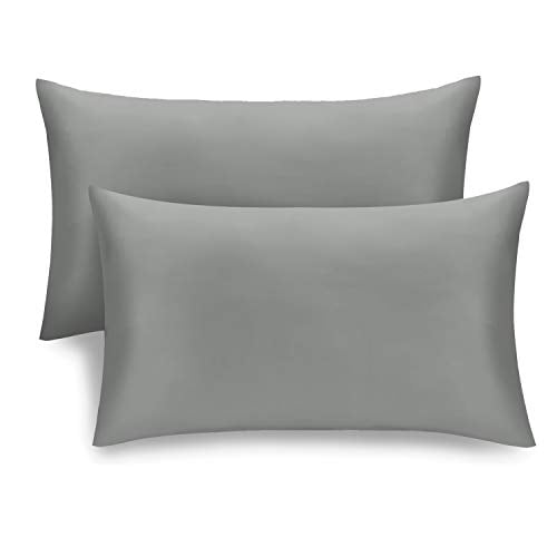 Grey 2 Pieces for sale online Bedsure BUKA701A4AG1ST Satin Pillowcase 