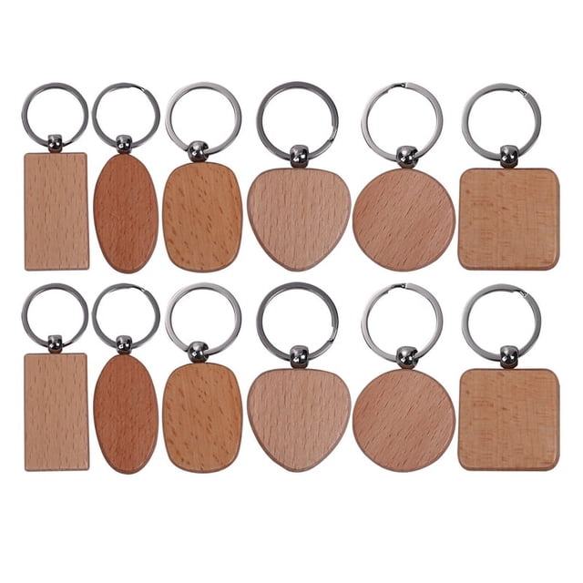 40 Unids de Madera en de Madera DIY Llaveros de Madera Personalizados Etiquetas Clave Anti Perdidos Accesorios de Madera Regalos (Diseño Mixto)
