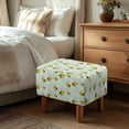 thumbnail image 3 of Xixirimido Bee and Daisy Flower Pattern Ottoman Cover Rectangle Storage Ottoman Slipcover Stretch Footrest Stool Covers with Elastic Band for Rectangle and Square Ottoman, Small, 3 of 7