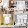 thumbnail image 5 of White Morocco Kitchen Curtain Valances for Windows Farmhouse Short Curtains, Silver Modern Moroccan Geometric Abstract Art Rod Pocket Valance Curtain for Bedroom Cafe Living Room 42"x18", 5 of 8